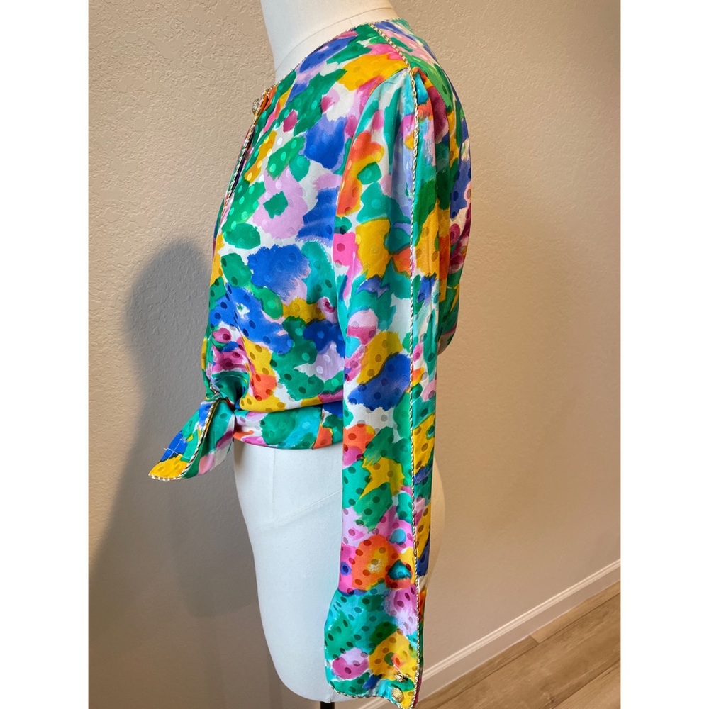 Beautiful Vintage 100% Silk Blouse “Exit Shops” View 2